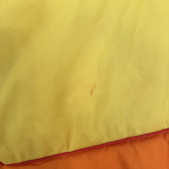 Vtg Chevron Colorblock Puffer Vest Red Orange Yellow Insulated Retro 70s Small - Picture 11 of 11